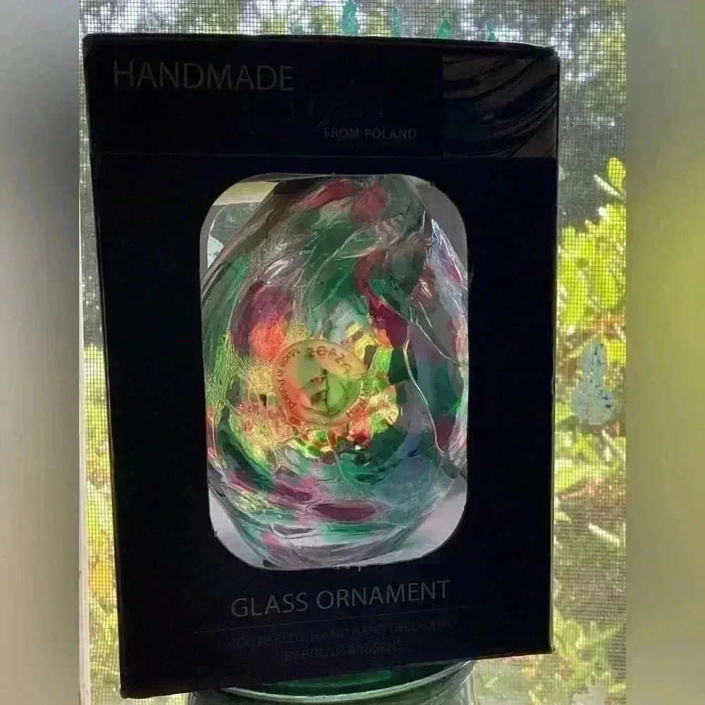 Glass ornament  Mouth Blown and Hand Decorated by Polish Artisans made in Poland
